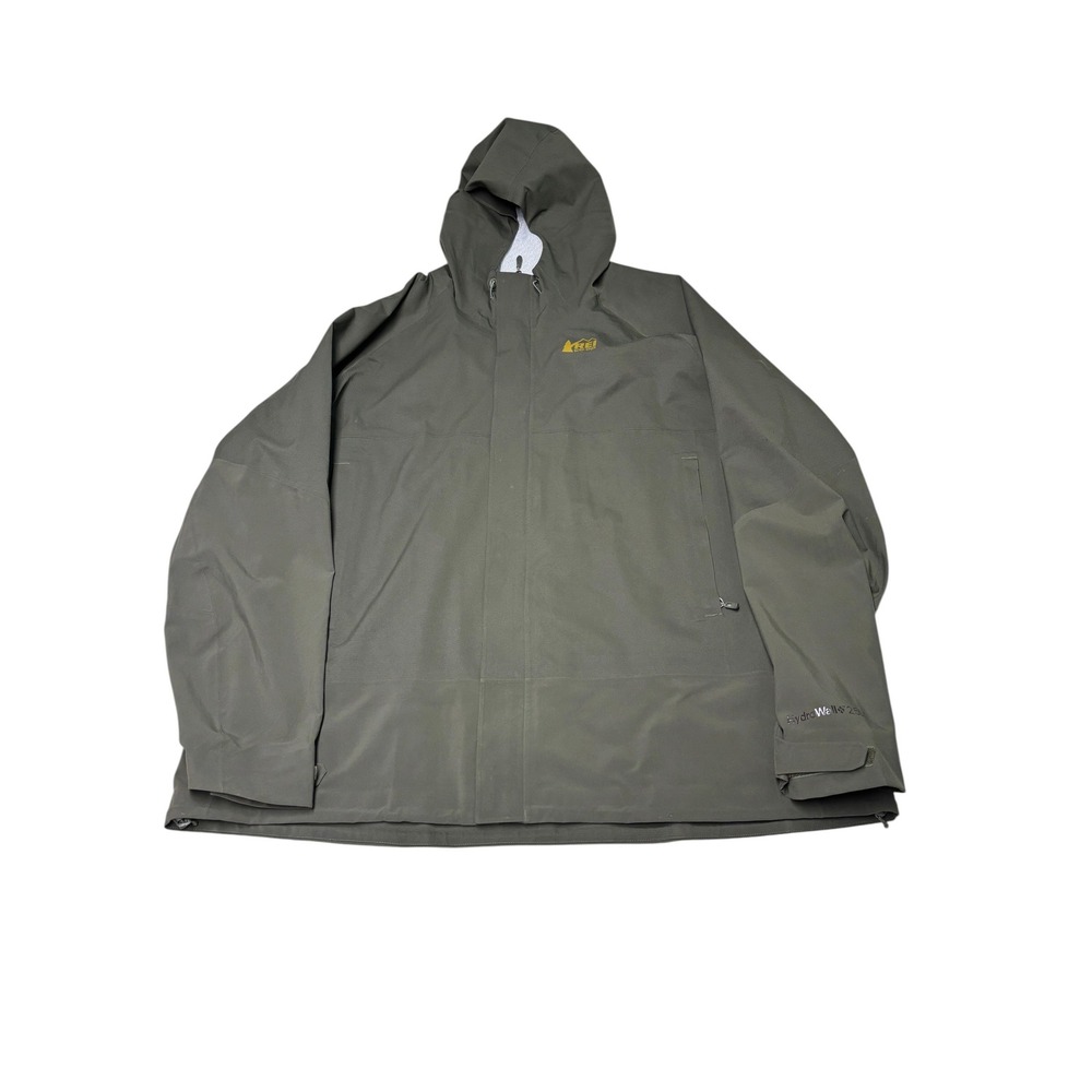 REI Co-op HydroWall 2.5L Rain Jacket Mens XXLarge Olive Green 227620